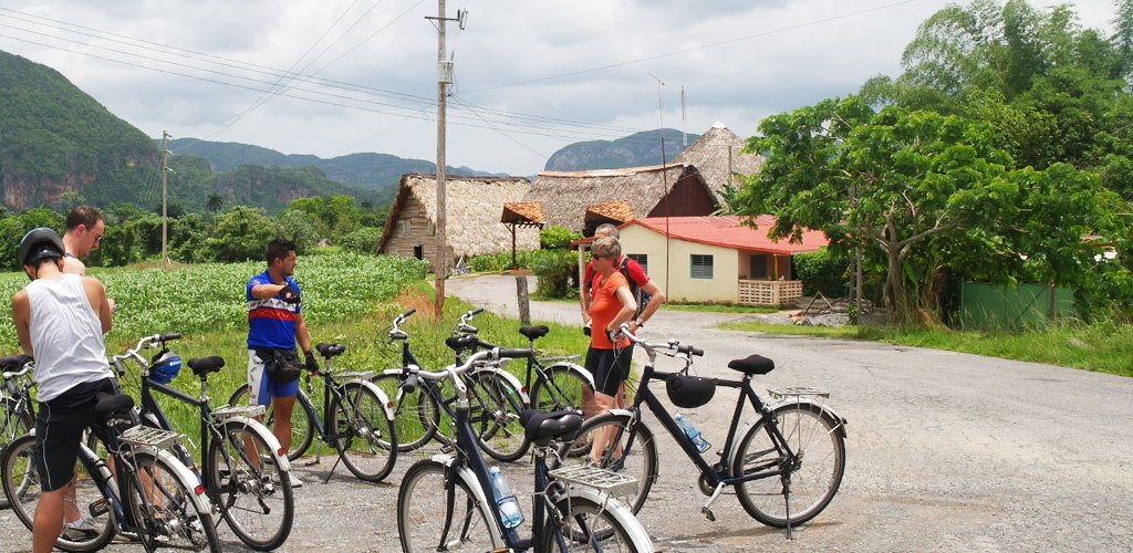 Cycling in Cuba in the Vinales Valley Cycling in Cuba in the Vinales Valley